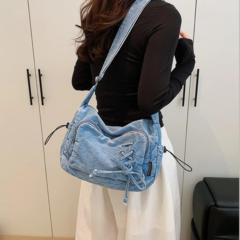 

Denim Casual Crossbody Bag for Woman Shoulder Bags Armpit Bag Motorcycle Bag Purse and Handbags Designer Bags Сумка Женская Sac