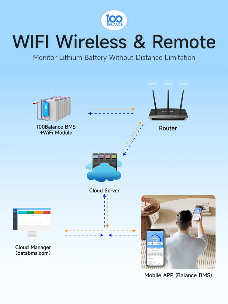 Daly 100 BALANCE smart bms 4-24s 200A Active Balance wifi Heating modul BT 4-8S 8-17S 8-24S 24V 48V BMS Lifepo4 Li-Ion Battery