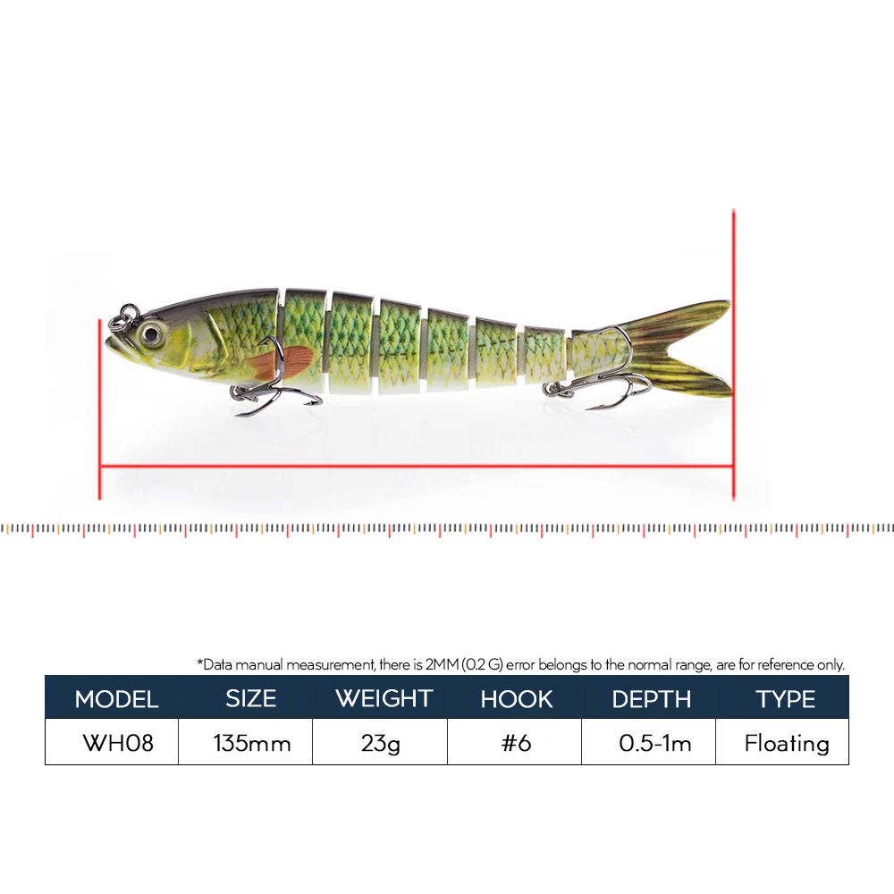 Señuelo articulado Hanlin – crankbait hundible para lucio y lubina - imagen 2