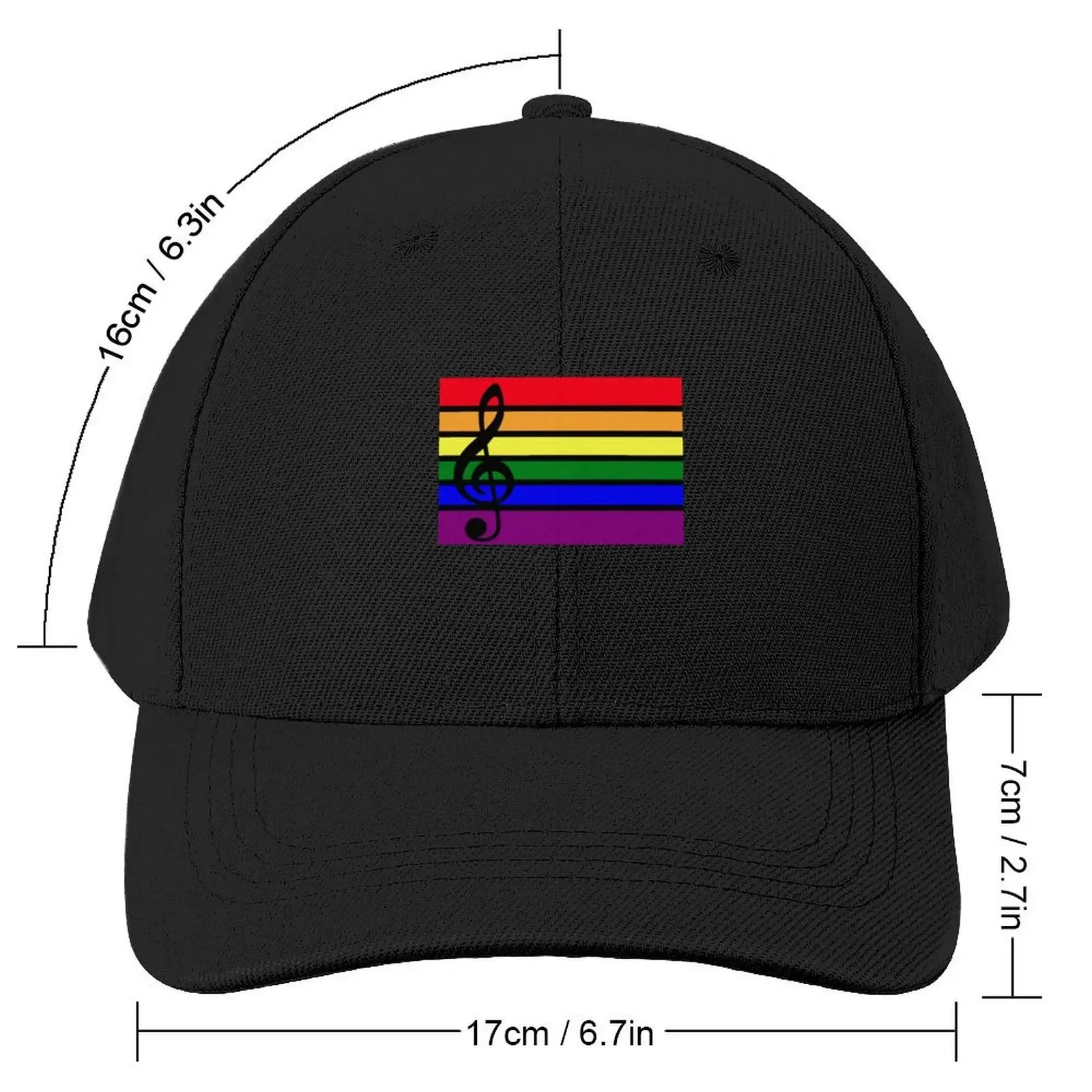 Rainbow Treble Clef Baseball Cap Fashion Beach Hood Hat Beach Women's Beach Men's