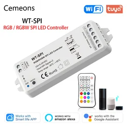 SPI LED Controller WT-SPI WiFi DC 5V-24V 2.4G RF Tuya App For WS2811 WS2812 WS2815 UCS1903 Pixel GS8208 RGB LED Strip Lights