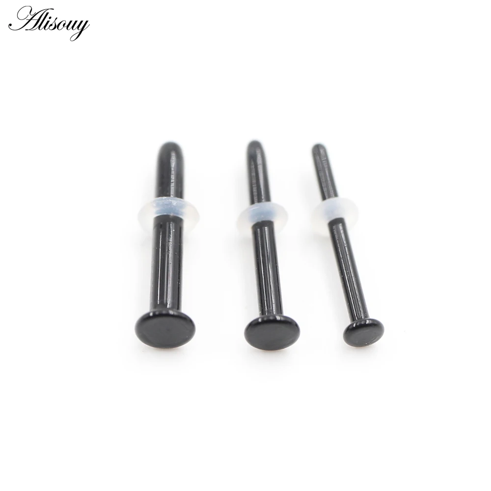 Alisouy 1PC Transparent Glass Straight Bar Nose Rings Ear Septum Cartilage Tragus Helix Daith Stud Earring Piercing Body Jewelry