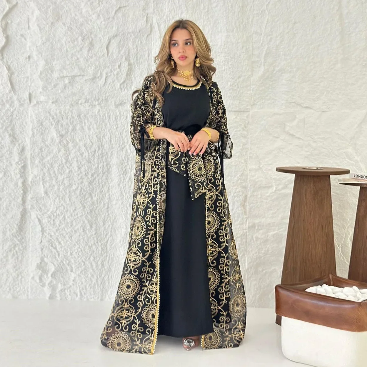 رمضان عيد جلابة كيمونو جلابية أطقم إسلامية للنساء دبي عباية تركيا قفطان رداء قفطان ماروكين فام ملابس إسلامية