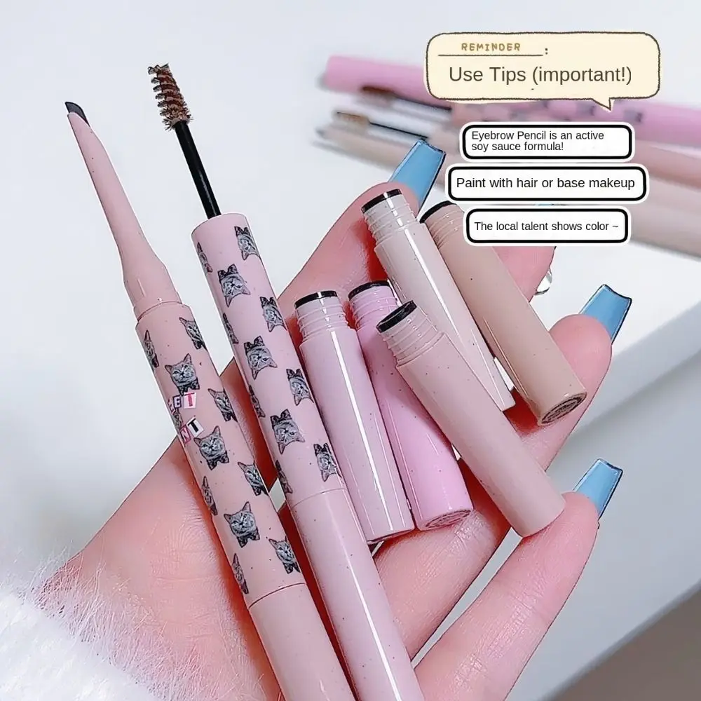 Wild Eyebrows Double Head Eyebrow Pen Natural Quick-drying Razor Shape Brow Pencil Sweatproof Long Lasting 3D Eyebrow Pen