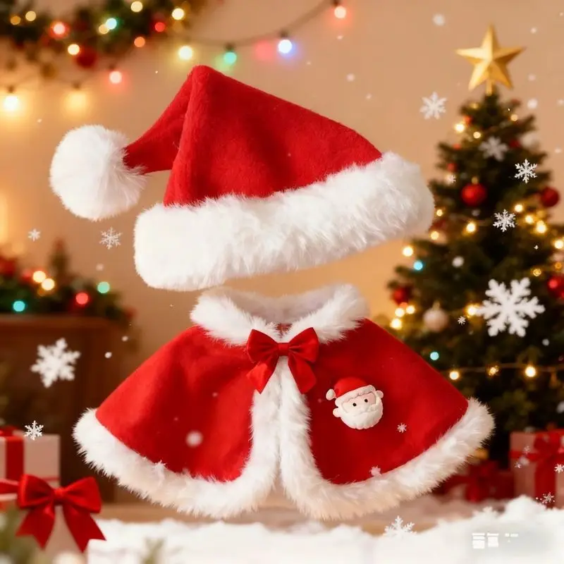 10cm algodão boneca traje de natal chapéus xales capas com capuz ídolo boneca roupas de férias vestir-se acessórios brinquedo diy presente ﻿