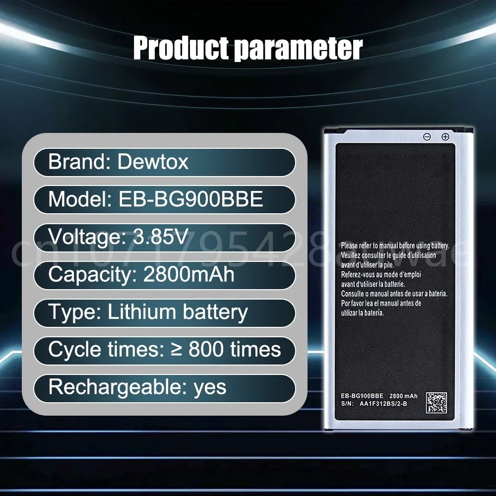 For Samsung S5 Battery for Galaxy S 5 SM G900 G900S G900I G900F G900H 2800mAh EB-BG900BBE Replacement Battery EB BG900BBE