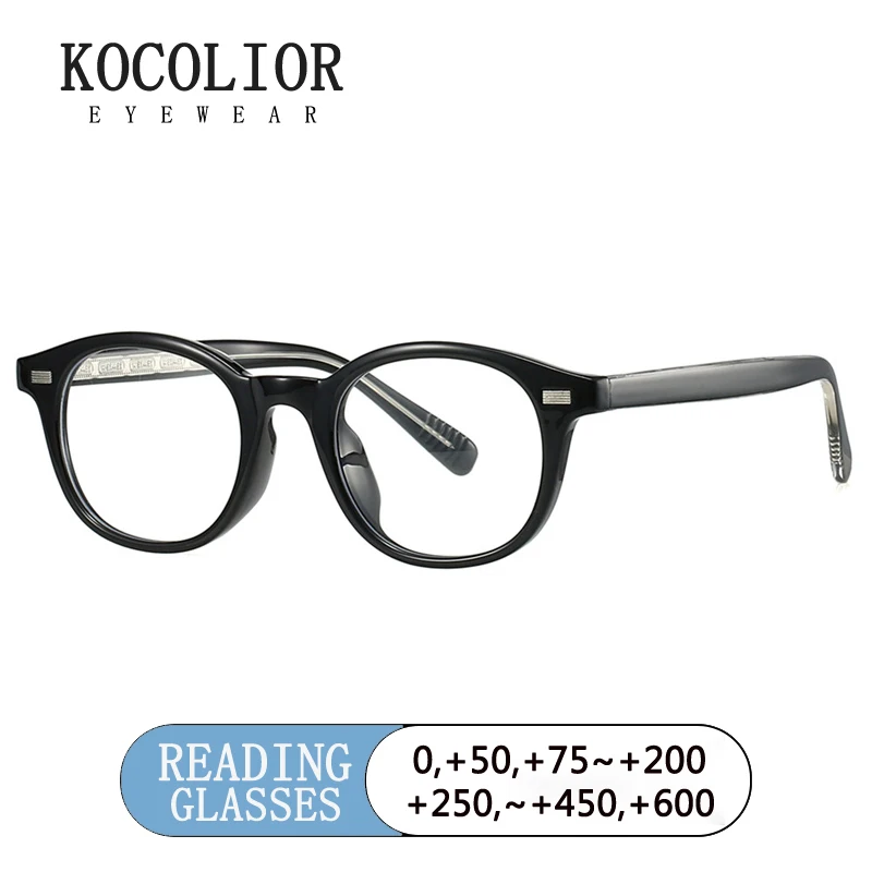 Brand Rivet Round Men‘s Glasses Frame Optical Blue Light Reading Presbyopia Glasses Woman Transparent Computer Retro Eyeglasses