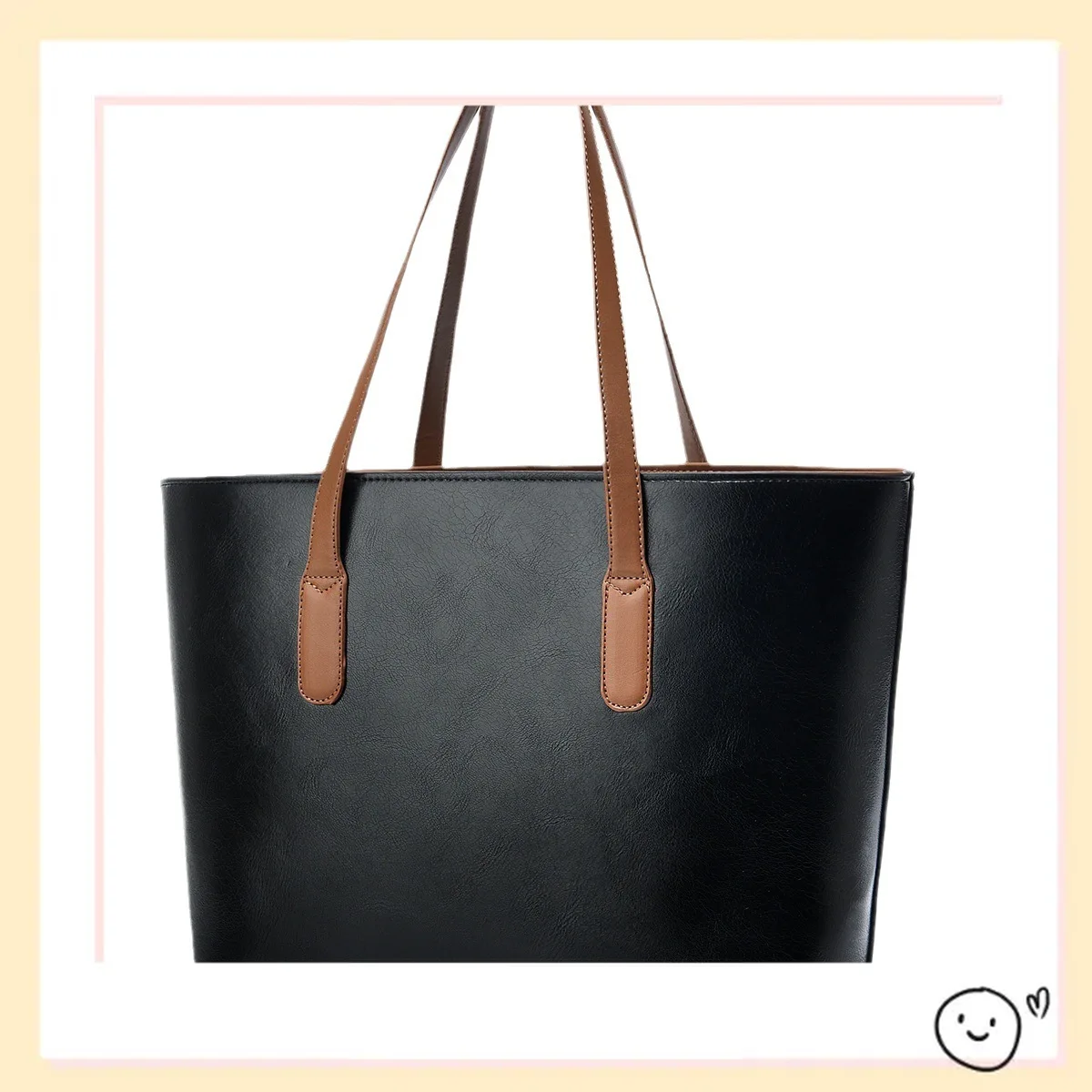 

2025 New Large Capacity Tote Bag Women Soft Leather Shoulder Underarm Bag with Charm Mini Pouch Commuter Handbag Daily Purse