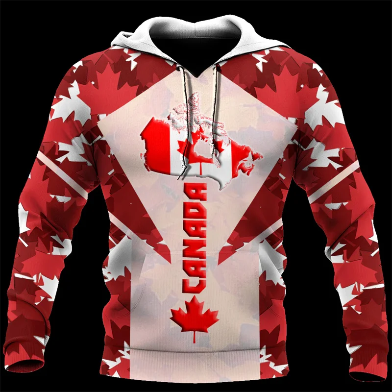 

Худи с 3d принтом канадского кленового листа, свитшоты большого размера для мужчин и женщин, уличная мода, детский спортивный пуловер с капюшоном, Y2k, одежда, топы