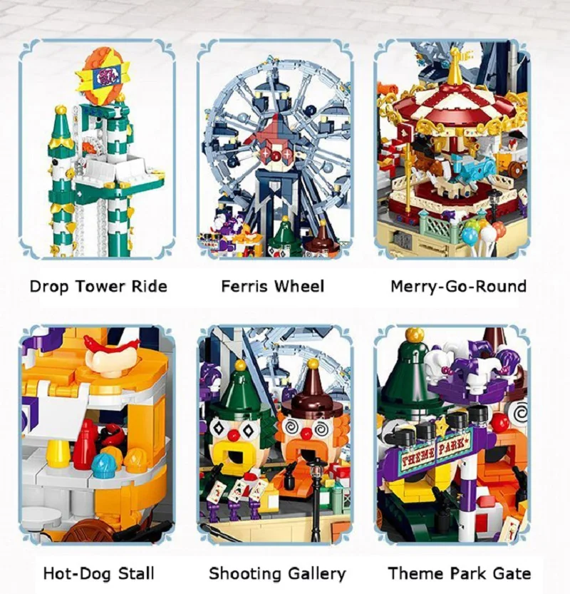 

Decompression remote control assembly block amusement park Ferris wheel carousel block remote control toy