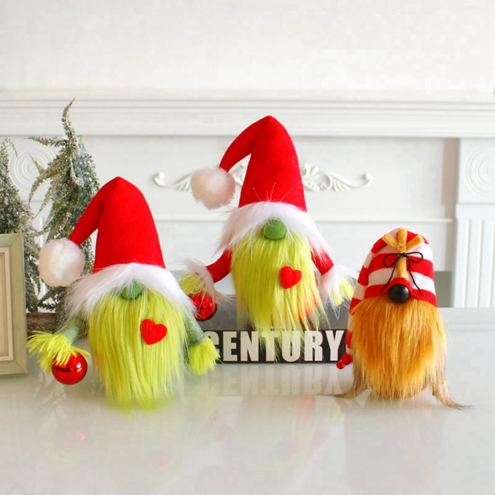 Christmas Green Gnome Thief Elf Doll Ornaments Christmas Decorations For Home Xmas Santa Navidad New Year 2023 Children's Gifts