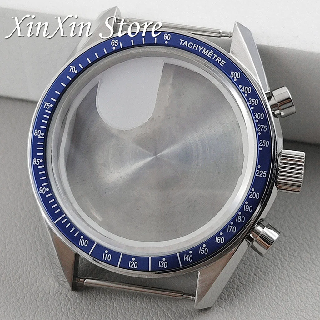 عالية الجودة 39.7 مللي متر ساعة الفولاذ المقاوم للصدأ القمر الغطاء الخلفي حافظة كرونوغراف ل VK63 VK64 حركة الكوارتز لصندوق ساعة OMG