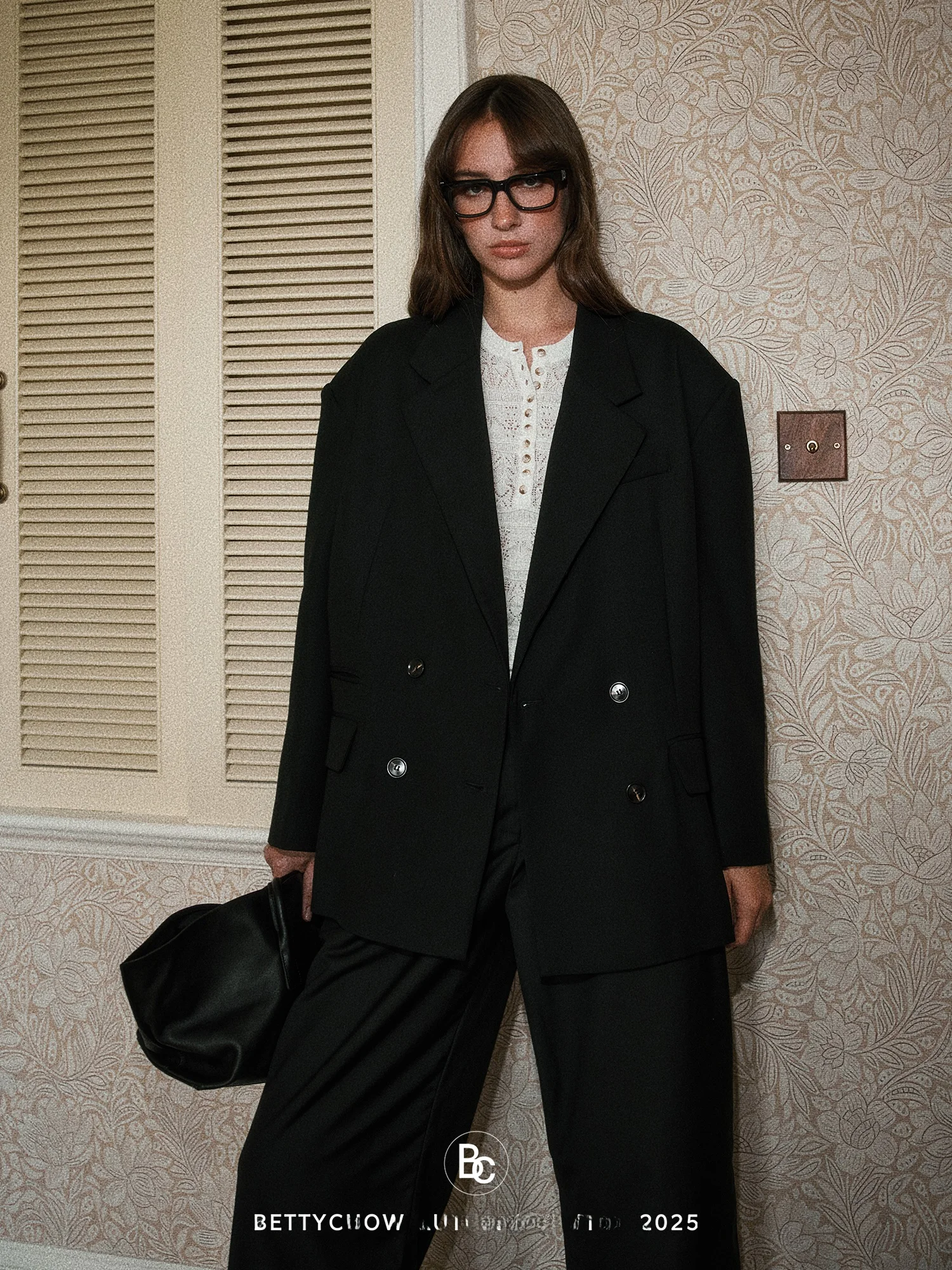 

Шерстяной деловой костюм Betchow в полоску: модный комплект с длинными рукавами и двубортным пиджаком для женщин