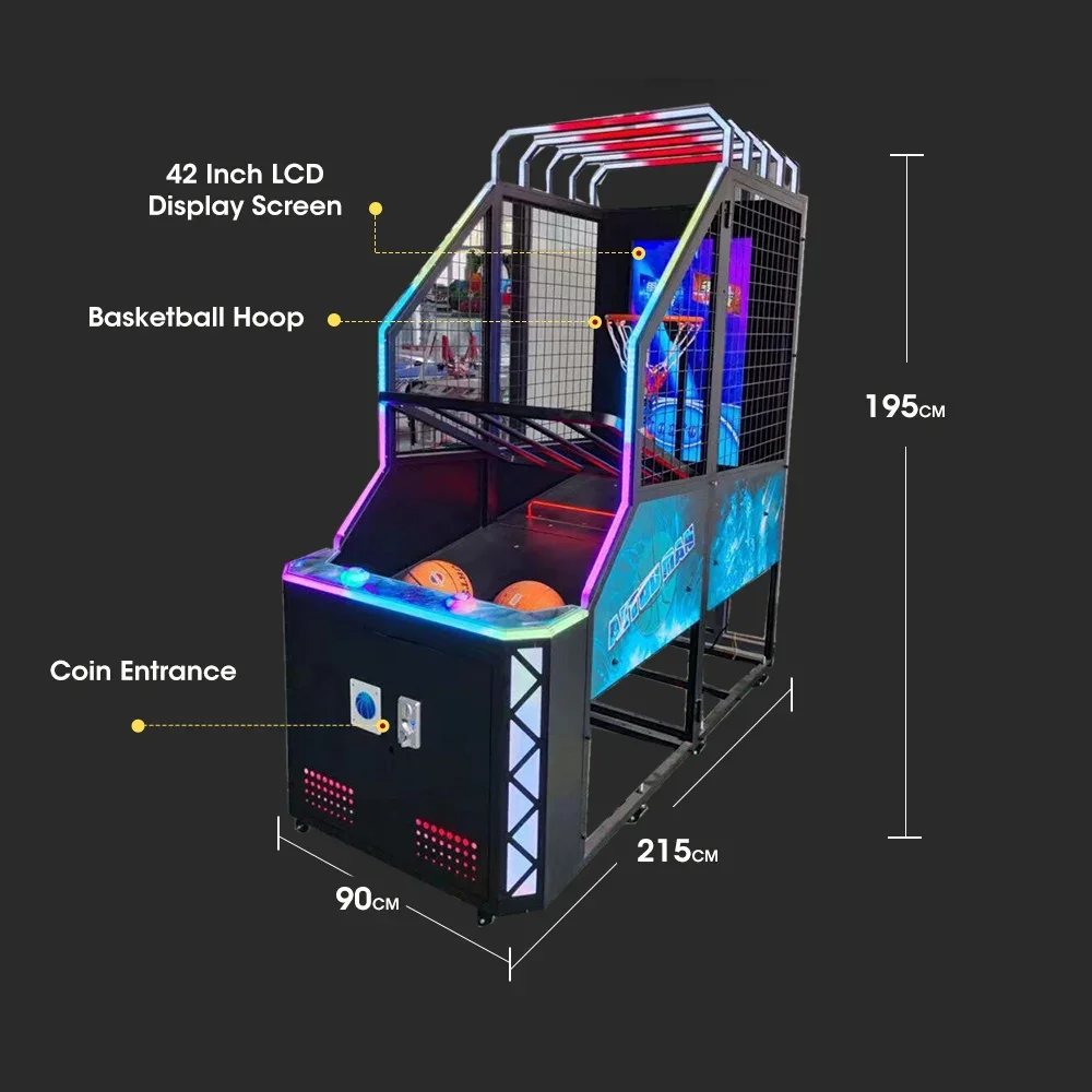 Good Quality Customize 42 Lcd Display Screen Cool Sports Game Machine Teenage Indoor Arcade Basketball Game Machine