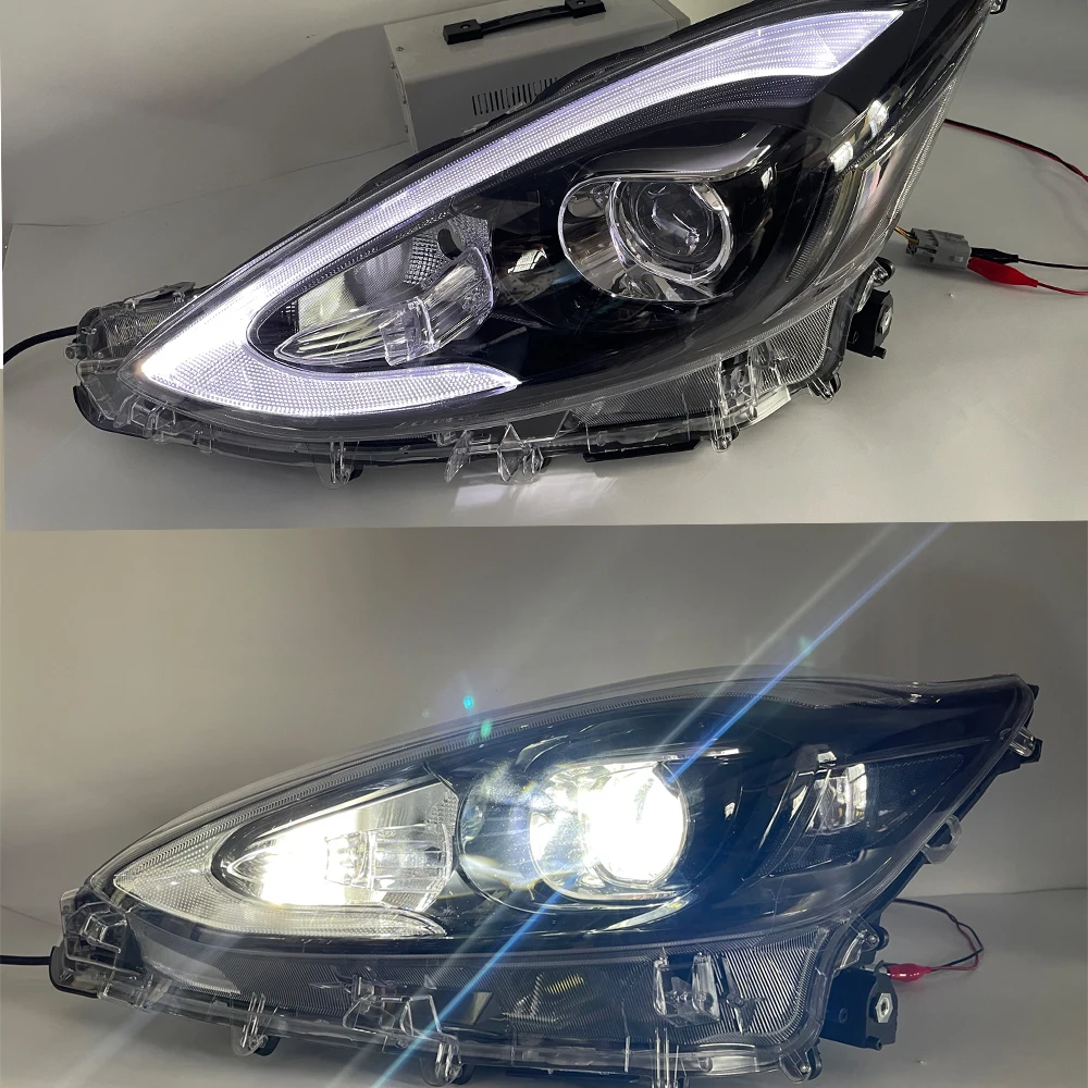 2PCS Car LED Projector Headlights  For Toyota Aqua 2017-2021 NHP10 1NZFXE 81130-52M10 81170-52M10 with DRL