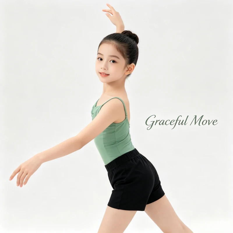 Summer Theeper Ballet Leotard Adjustable Strap 2Pcs Set Shorts Dancewear V-Neck Training Gymnastics Breathable Practice Costume