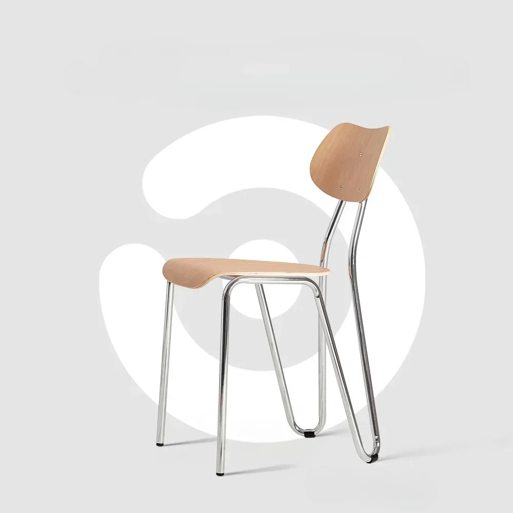 Silla de Madera Maciza de Estilo Antiguo, Silla de Comedor de Diseño, Silla Apilable de Estilo Nórdico Retro para Cafetería, Restaurante, Silla Arno