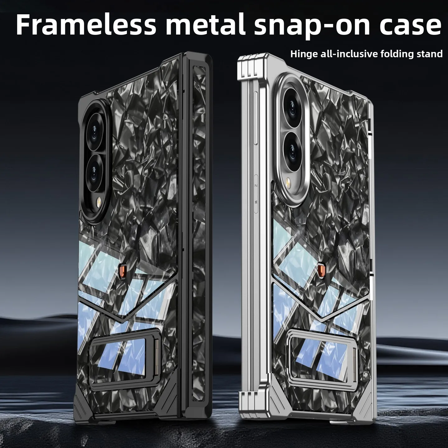 Magnetic Case For Samsung Galaxy Z Fold 8 Wide Marble Glass Folding Bracket Back Protection Cover For Galaxy Z Fold8 Funda