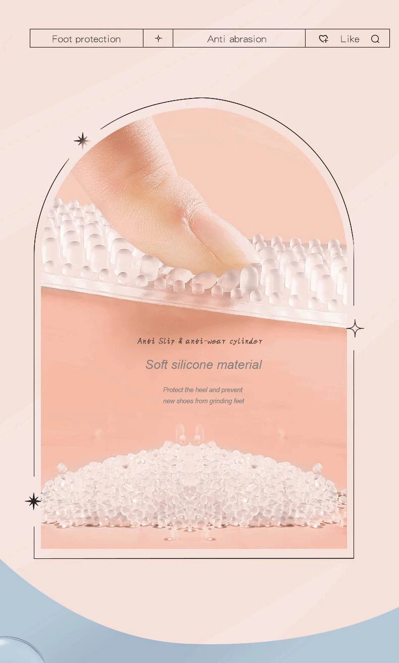 Verbesserte Silikon-Fersenpads, Fersen-Grip für Damen und Herren, Rutschfeste Fersenpolster, Rutschfeste Einlagen, Fußpflege, Fersenschutz – Detail 5