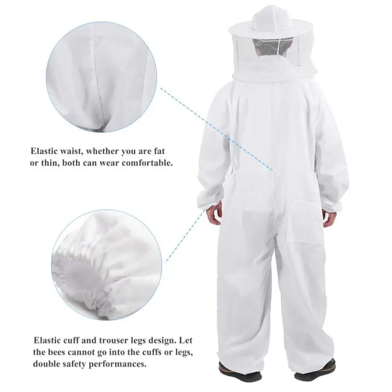 Professional Full Body Beekeeping Suit with Protective Gloves, Hat, and - Cotton Beekeepers Bee Remover Gear