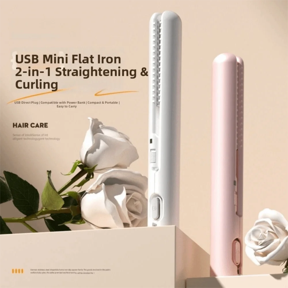Fast Heating Mini Hair Straightener Dual Purpose Thermostatic Hair Straightening Irons Even Heat Distribution No Damage To Hair
