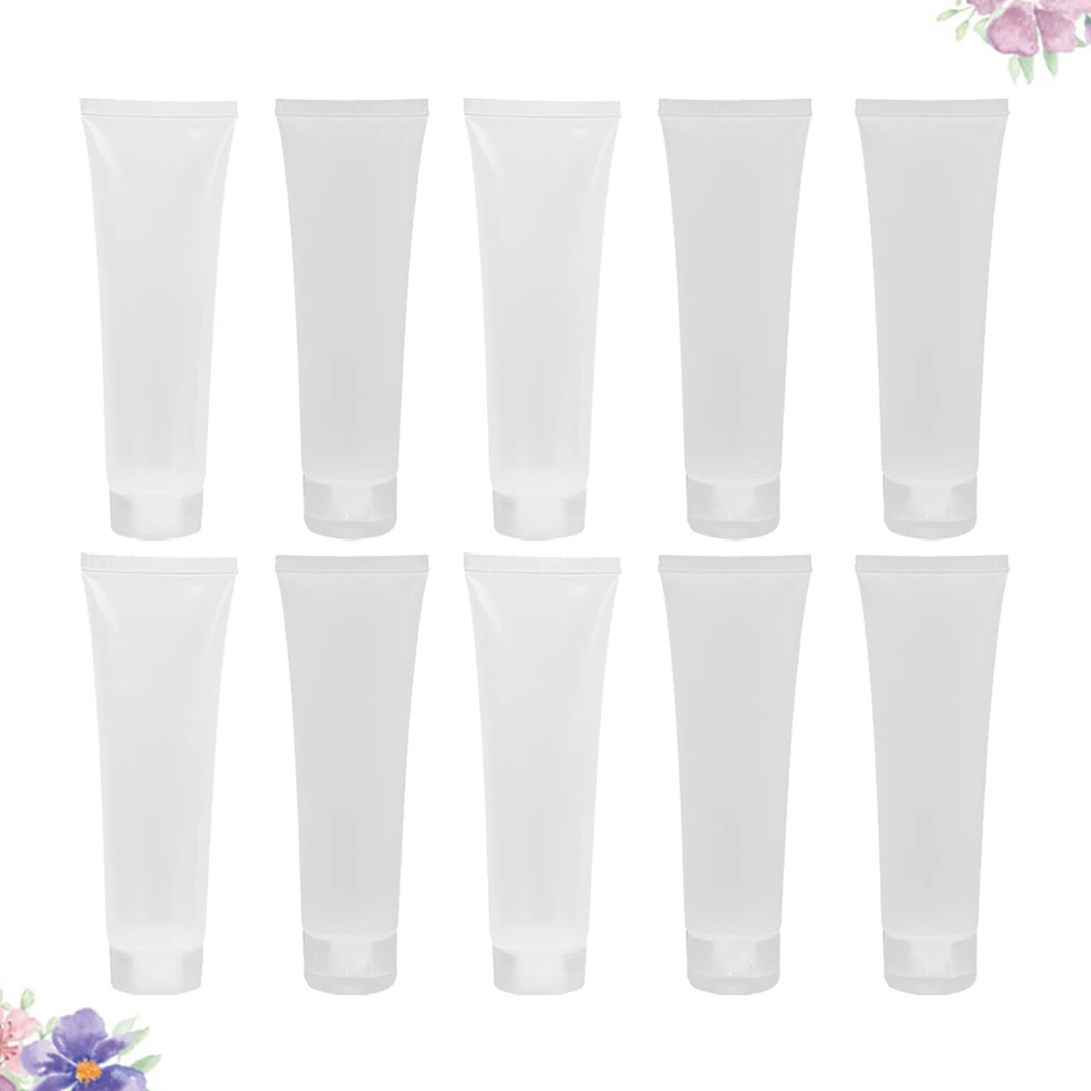 

10Pcs Reusable Jars Transparent Refillable Travel Tubes Leak Proof Squeezable Bottles for Body Care