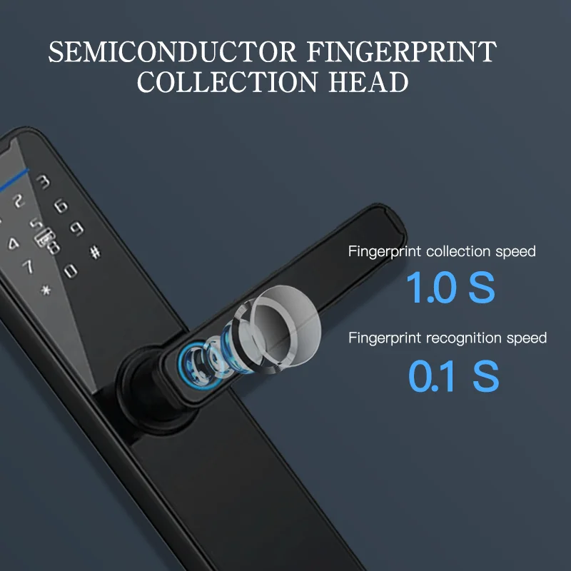 PHIPULO Tuya Smart Door Lock Digital Electronic Lock Fingerprint Biometric Lock Bluetooth Remote Unlock IC Card Keyless Unlock