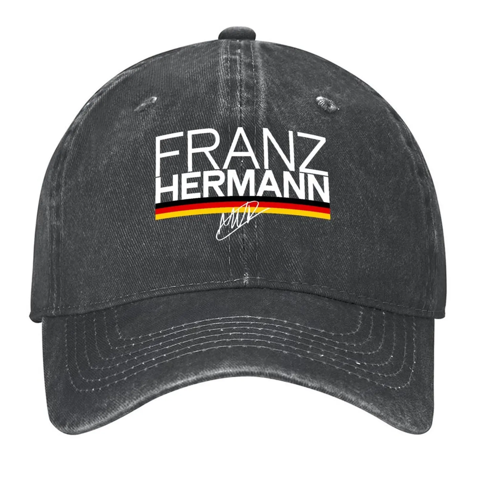 

Franz Hermann F1 Graphic - Signature with German Flag Stripes Motorsport Art Baseball Cap Designer Hat Custom Cap Male Women's