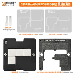 Motherboard Middle Layer BGA Reball Stencil Station for Samsung S23 S22 S22 S908U S21 Ultra SM-G998U G991U G996U S20 G988U G988B