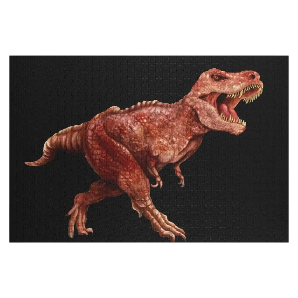 Poderoso Tyrannosaurus Rex Jigsaw Puzzle para crianças e adultos, ilustração T-Rex, quebra-cabeça de madeira personalizado