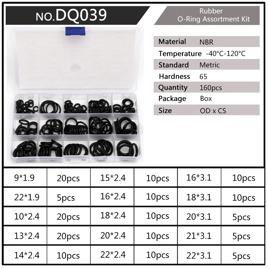 150PCS PCP Paintball Airsoft NBR Rubber Gasket Replacements Sealing O-rings Kit OD 6-30mm Millimeters CS 1.5mm 1.9mm 2.4mm 3.1mm