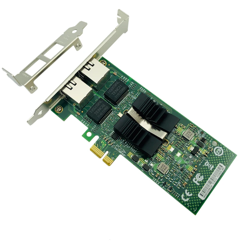 Nueva tarjeta de red PCI Express 82576 EB/GB puerto Dual PCIE X1 Gigabit Ethernet 10/100/1000Mbps adaptador LAN controlador con cable E1G42ET