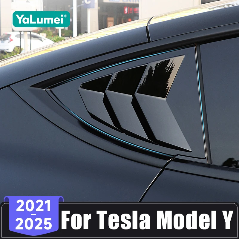 

Для Tesla Model Y 2021 2022 2023 2024 2025 автомобильные жалюзи на заднее окно, накладка, жалюзи, наклейки, защитные аксессуары