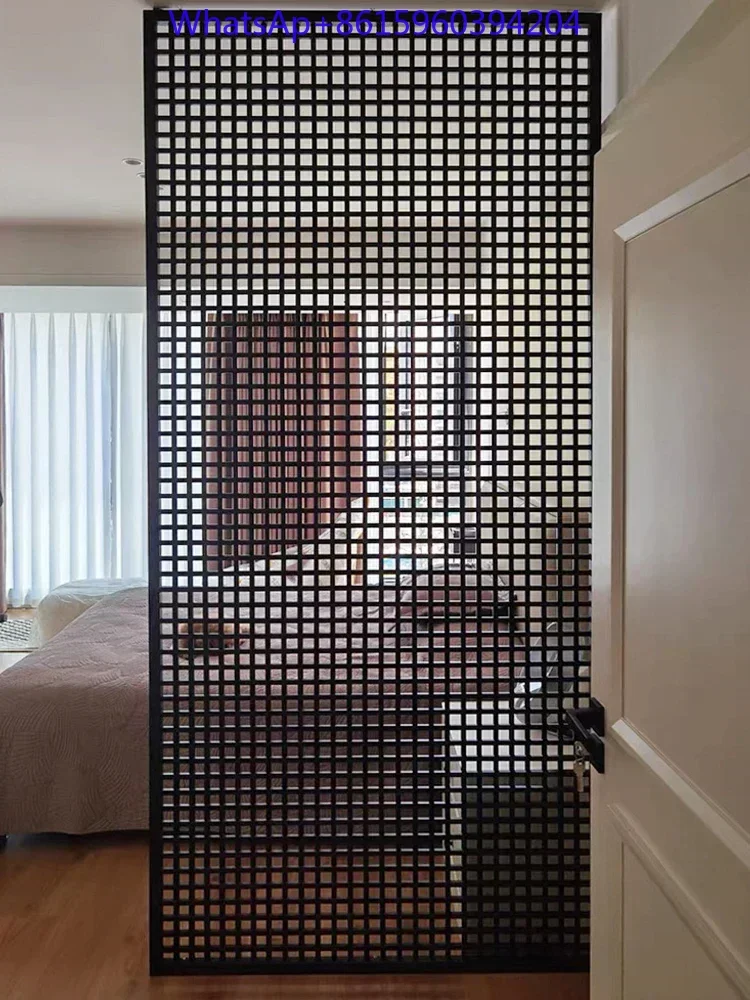 

Customized stainless steel screen lattice customized guest dining room light and luxurious metal partition modern simple