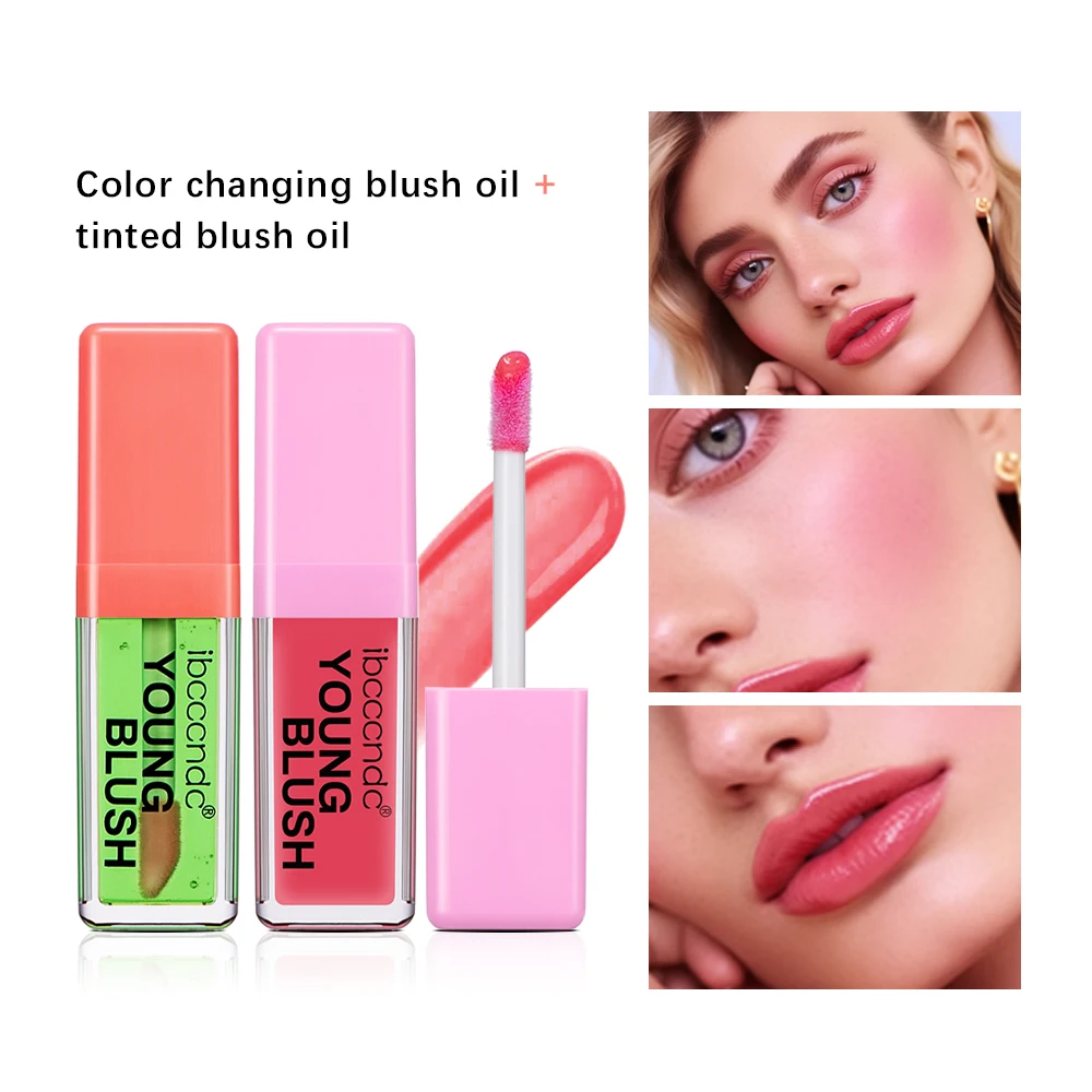 Color-changing Blush Oil Brighten Skin Tone Lasting Easy To Color Liquid Blush High-gloss Facial Makeup Cosmetics Liquid Blusher