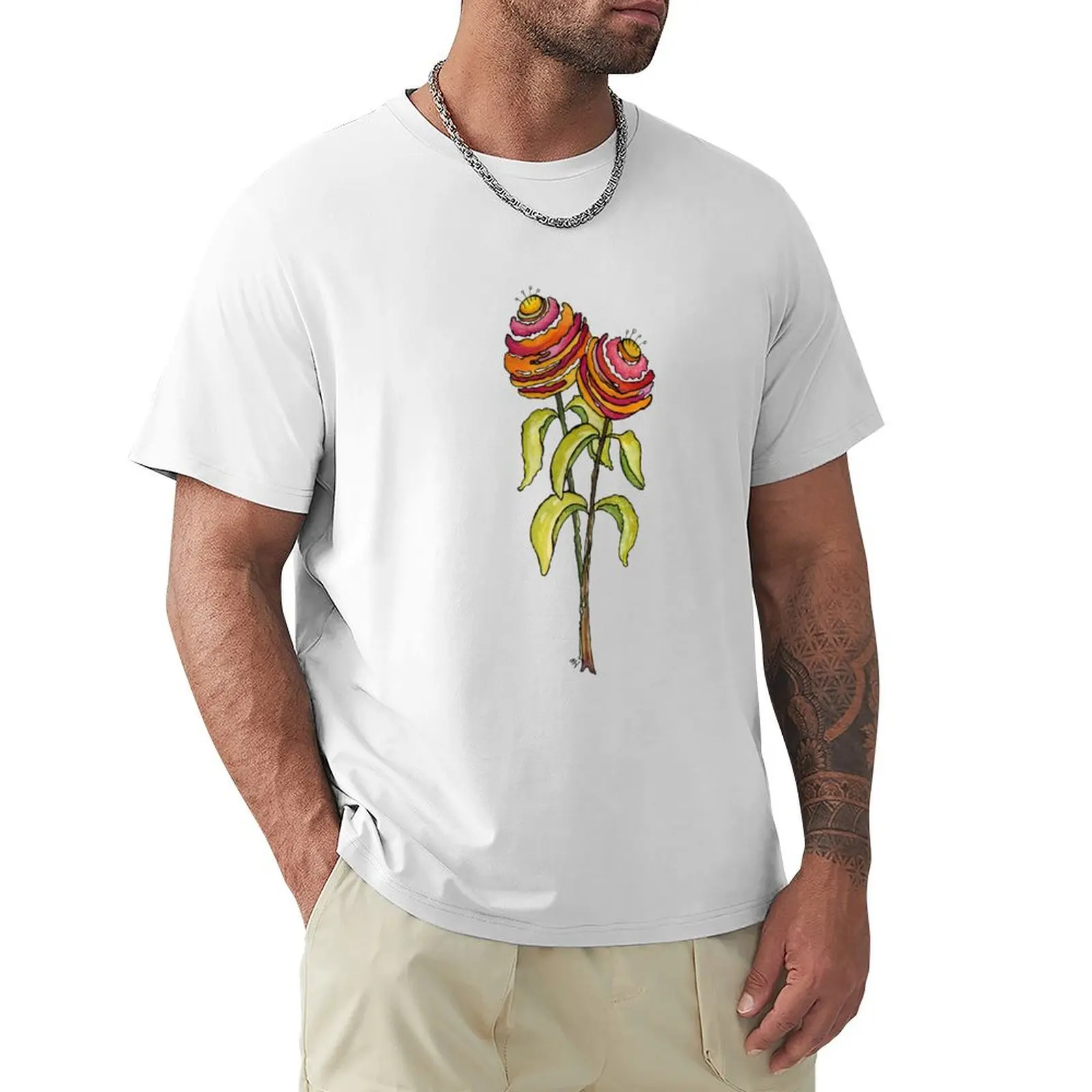 Ranunculus Flower Bouquet T-shirt blacks blanks shirts graphic tees Men's cotton t-shirt