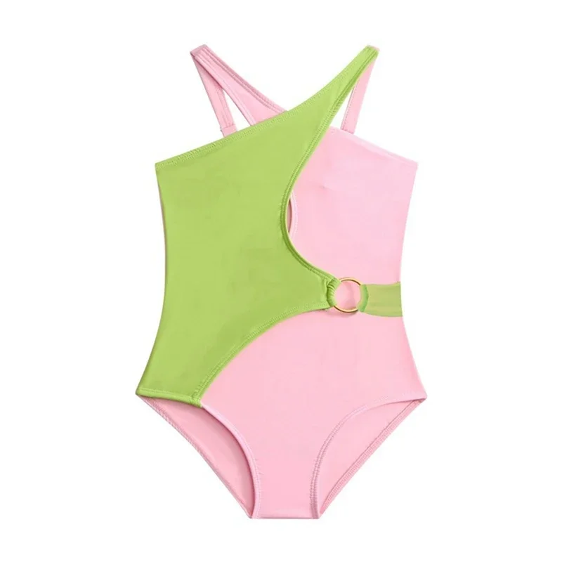 Costume da bagno per bambina, costume intero estivo, stampa tie-dye, costumi da bagno, vacanze, bambini, morbido e traspirante, abbigliamento da spiaggia