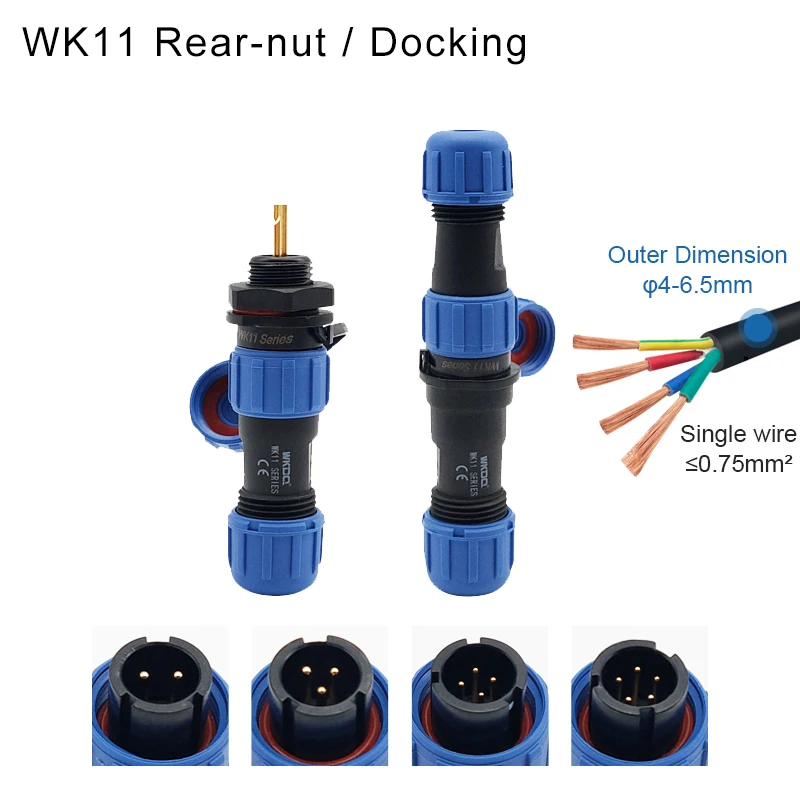 Waterproof Connector SP11 IP68 Male Plug & Female Socket Rear-nut Docking Panel Mount 2/3/4/5 Pin Cable Wire Aviation SP Connect