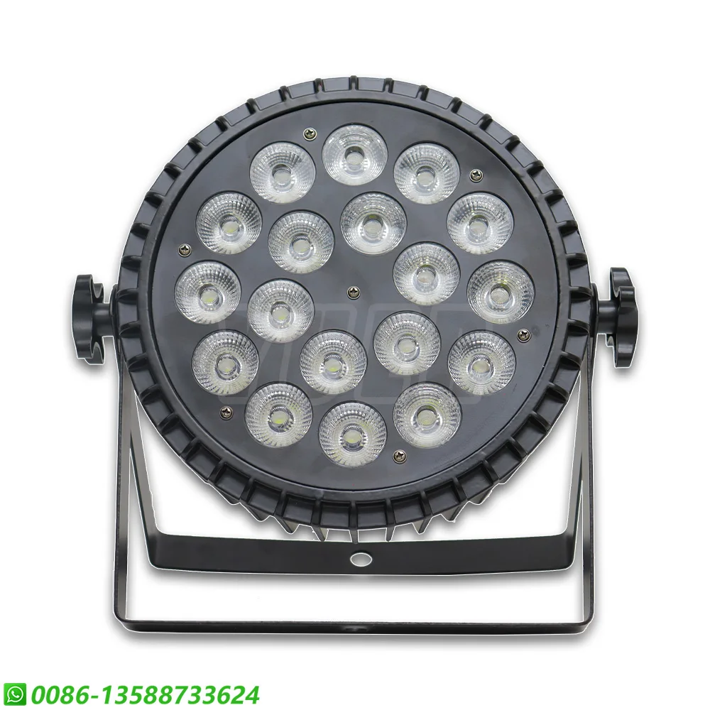 سبائك الألومنيوم LED المرحلة الإضاءة ، الاسمية 18x18 واط RGBWA UV 6in 1 ، DMX512 ديسكو DJ ، معدات المرحلة المهنية ، شحن مجاني