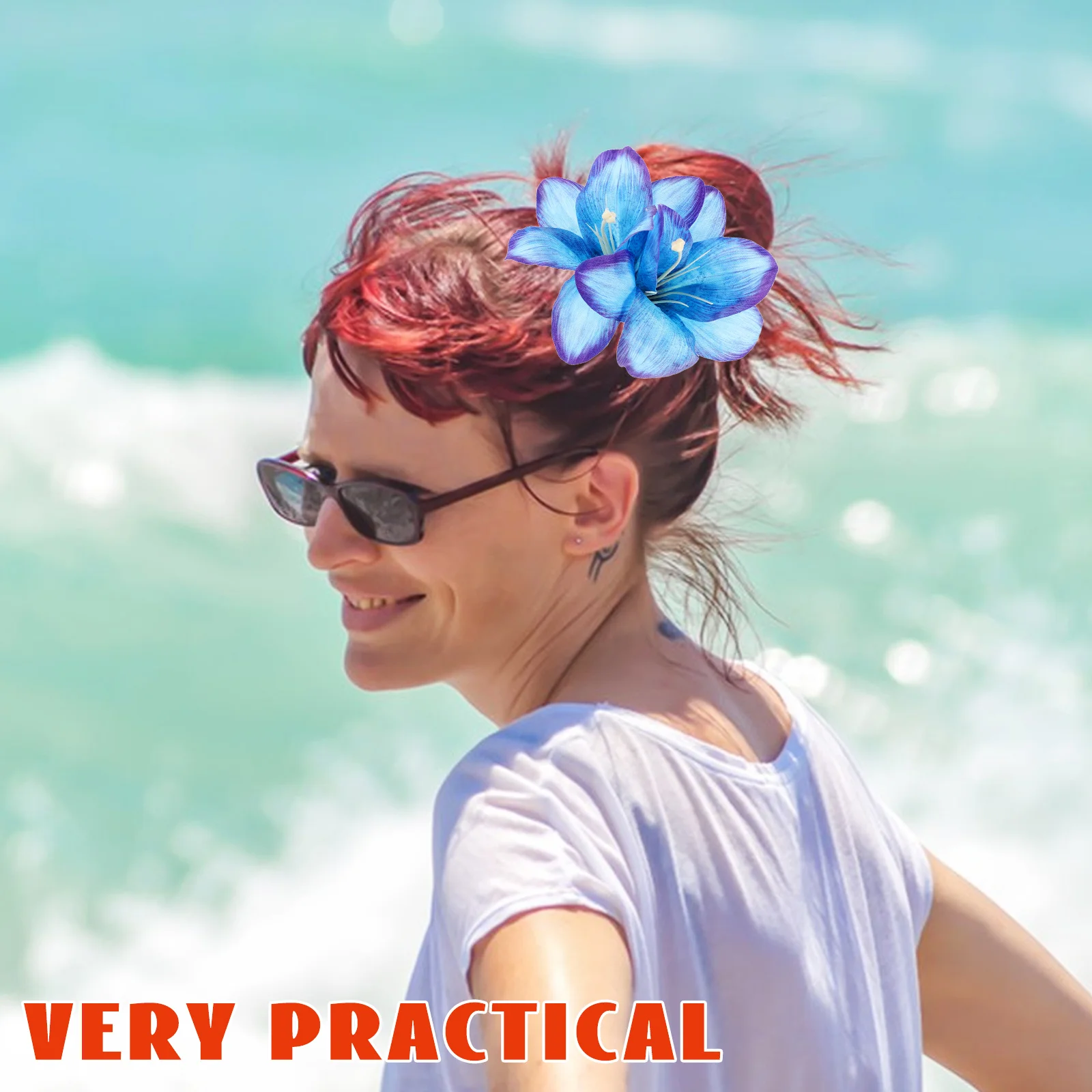 Заколки для волос с гавайскими цветами в стиле бохо, искусственные цветочные аксессуары для волос для женщин, пляжная вечеринка, украшения в стиле Луау, легкий вес