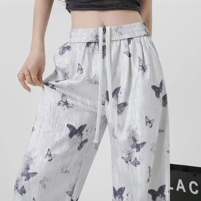 

Ink and Butterfly Chinese Style Casual Pants Women Spring and Summer New Loose Wide Leg Pants Casual Women's Wear