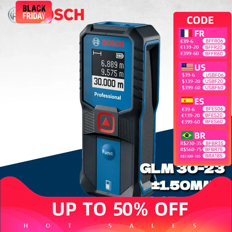 BOSCH GLM 30-23 Laser Range Finder Double Button High Precision Lightweight Modern Screen Measurement Laser Measure RangeFinders