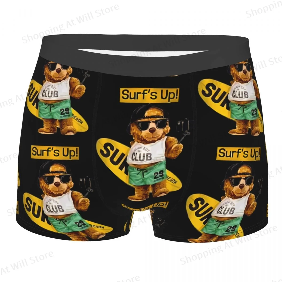 Teddy Bear  Surf s Up Men Printed Boxer Briefs Underwear Highly Breathable Top Quality Gift Idea