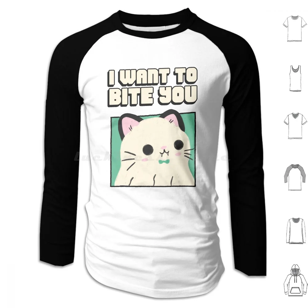 I Want To Bite You Hoodies Long Sleeve Abdl Diaper Baby Adult Baby Diaper Lover Brat Bratty Mommy Daddy Fetish Kink Age