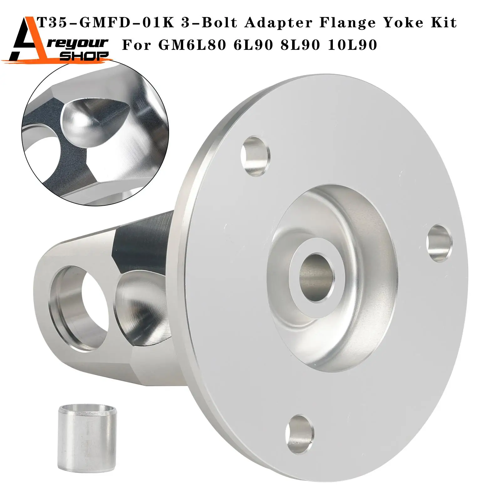 T35-GMFD-01K 3-Bolt Adapter Flange Yoke Kit for GM6L80 6L90 8L90 10L90