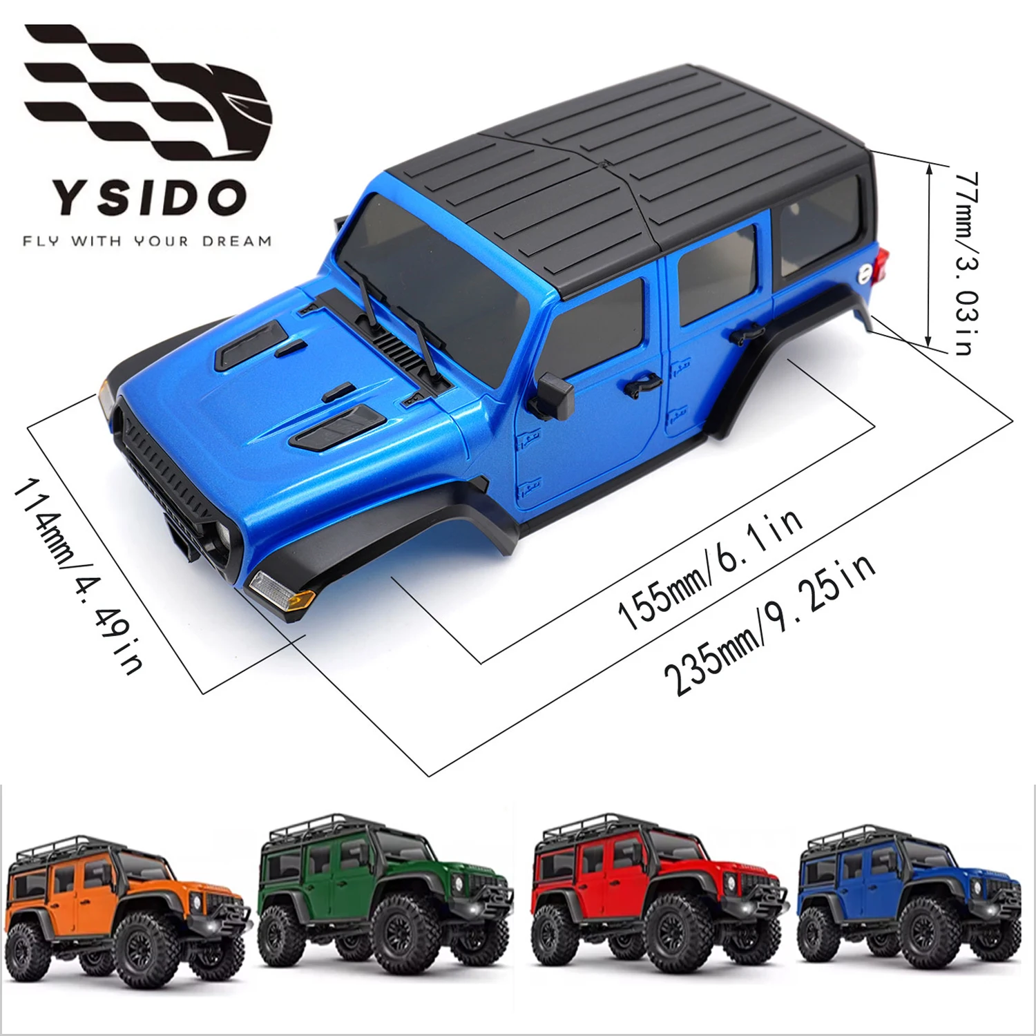 

6,10 дюймов 155 мм колесная база ABS Hardtop комплект корпуса радиоуправляемого автомобиля 4M-66 для 1/18 RC гусеничного автомобиля TRX4M Bronco Defender аксессуары для шасси