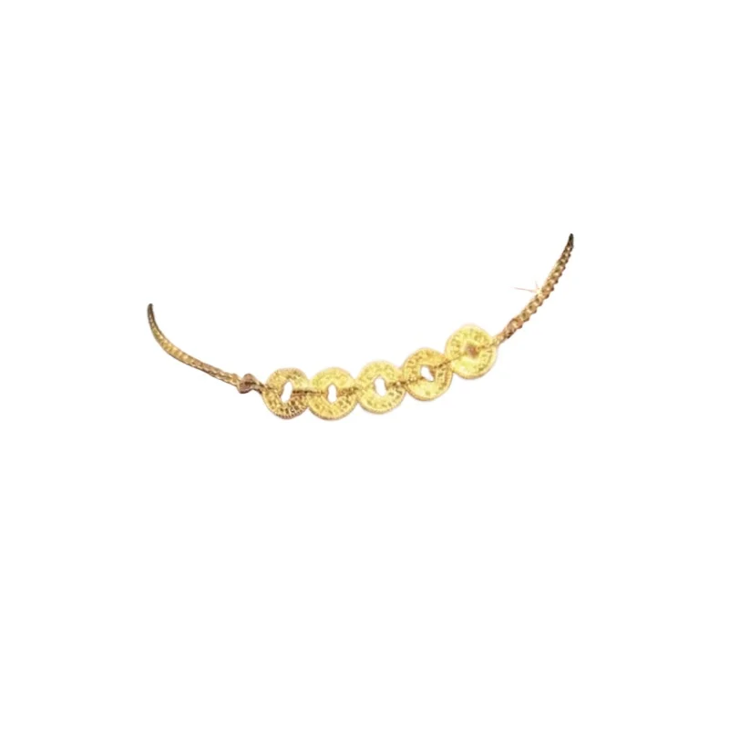 

Crushed ice five emperors money anklet extended version temperament light luxury high-end accessories