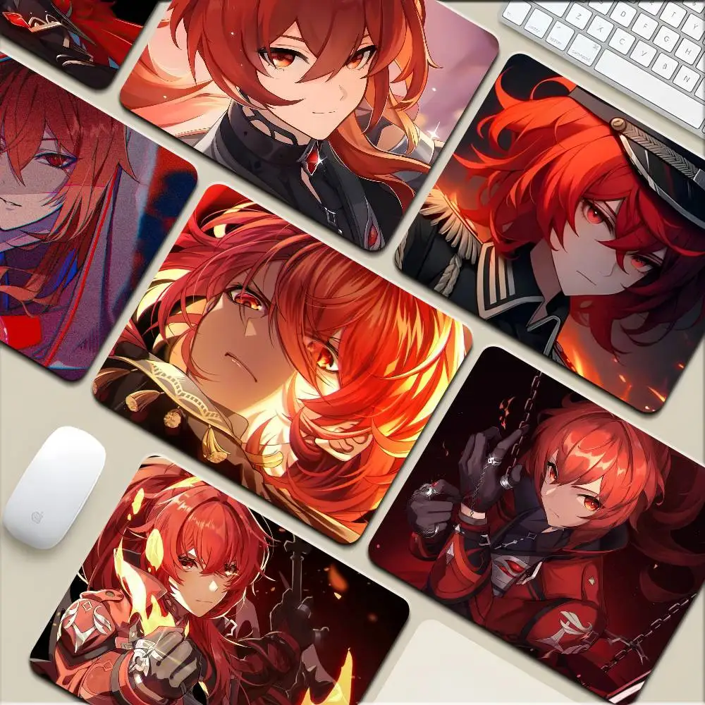 

1 шт. Diluc R-ragnvindr GI маленький коврик для мыши, коврик для клавиатуры, подушка для ноутбука, нескользящая настольная панель