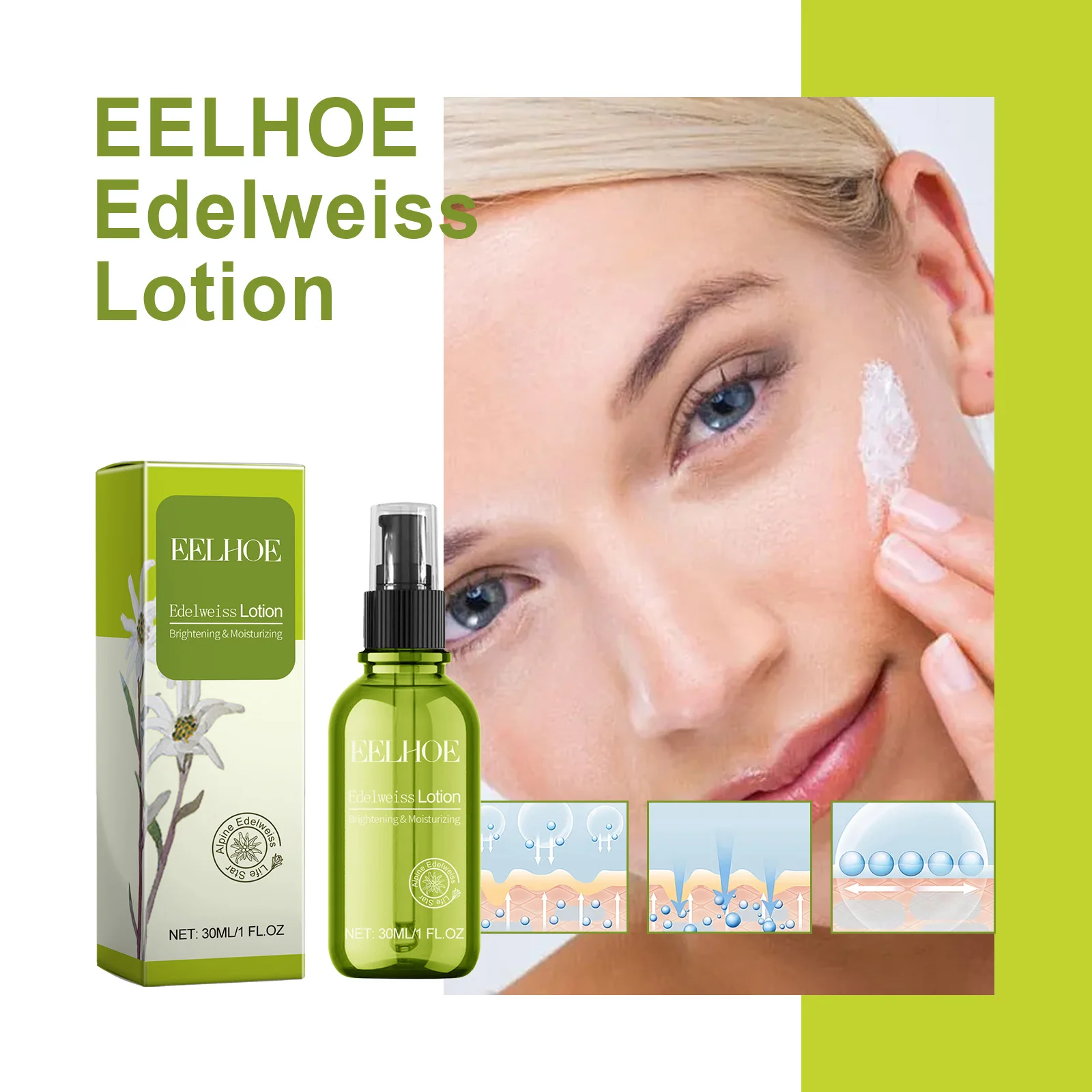 

EELHOE Увлажняющий осветляющий лосьон для лица осветляет тон кожи и задерживает старение кожи