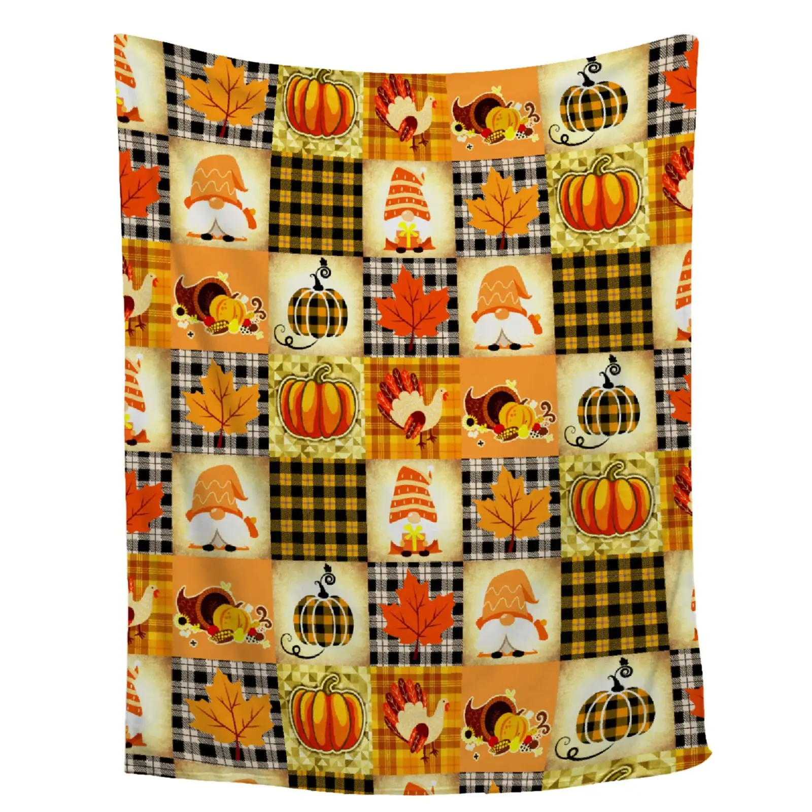 

KACISSTY Thanksgiving Pumpkin Blanket Flannel Throw Blankets Soft Plush Fluffy Bed Quilts for Home Decor Air Conditioning Quilt